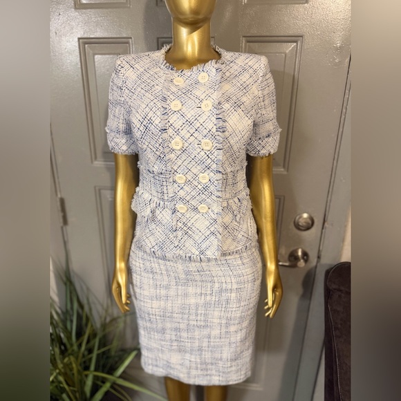 Nine West Dresses & Skirts - Nine West Blue and White Tweed Skirt Set